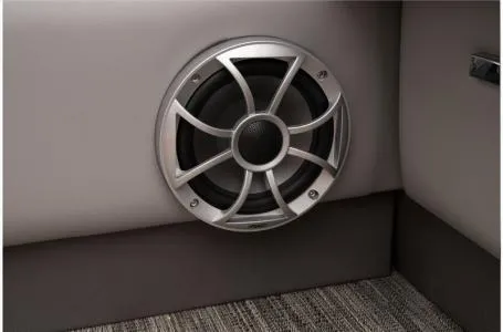 Slide: The Image of 2024 Ranger 223C speaker detail, featuring sleek metallic design in a modern interior. - 4