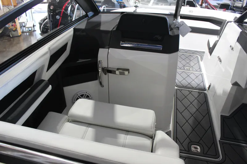 Slide: The Image of 2025 Cobalt R6 boat interior with modern seating and sleek design. - 27