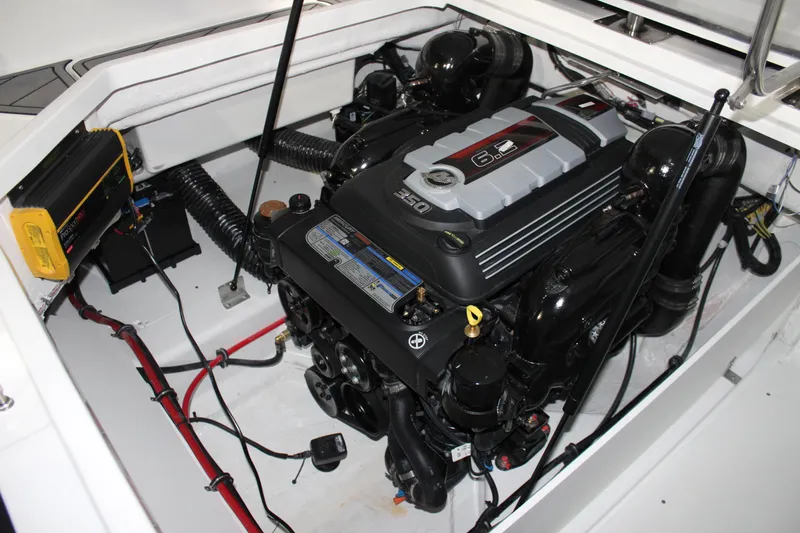 Slide: The Image of 2025 Cobalt R6 engine compartment showcasing powerful marine engine and components. - 48