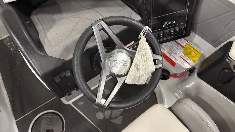 Slide: The Image of Steering wheel of 2021 ATX Surf Boats 20 Type-S with mask. - 17