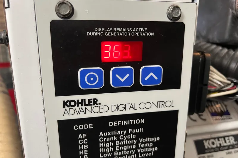 Slide: The Image of Kohler advanced digital control panel displaying "363" on a 2008 Four Winns V378. - 45