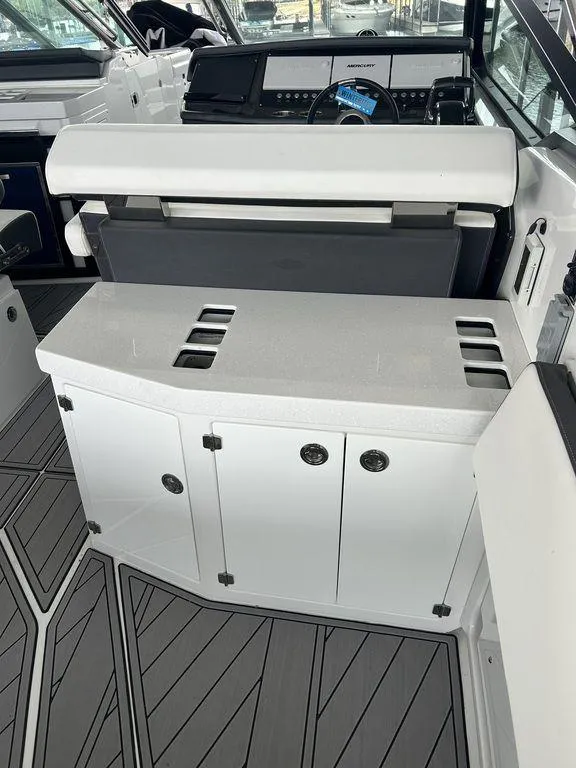 Slide: The Image of Interior view of a 2023 Monterey 378SS Super Sport boat. - 46