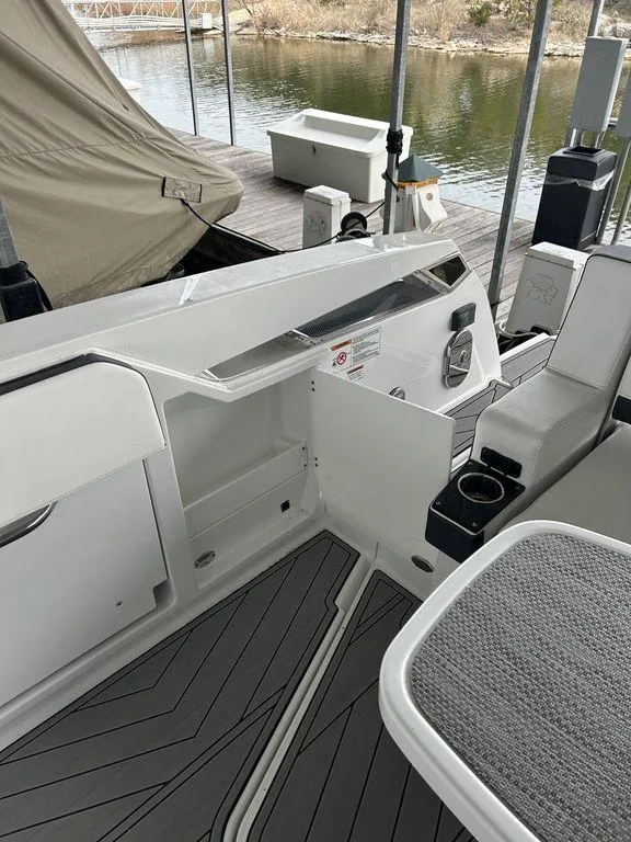 Slide: The Image of 2023 Monterey 378SS interior with control panels and modern appliances. - 55