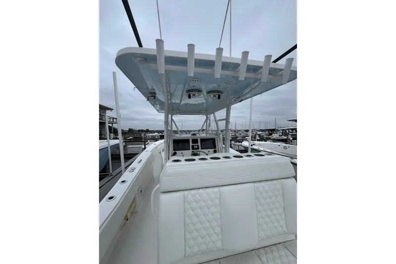 Slide: The Image of Invincible 36 Open Fisherman 2021 with modern cockpit design. - 10