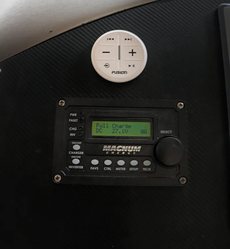 Slide: The Image of Luxurious Sunseeker Predator 74 yacht interior with elegant seating and wooden table, 2000 model. - 20