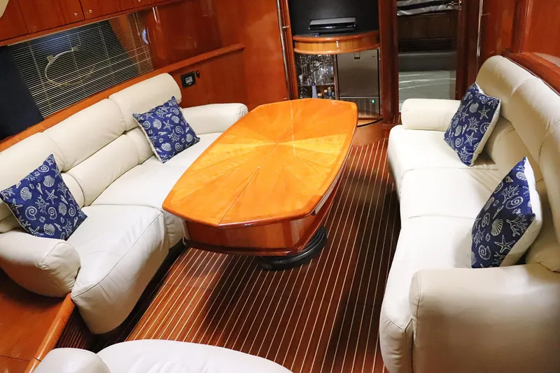 Slide: The Image of Control panel of a 2000 Sunseeker Predator 74 yacht with Raymarine navigation displays. - 30