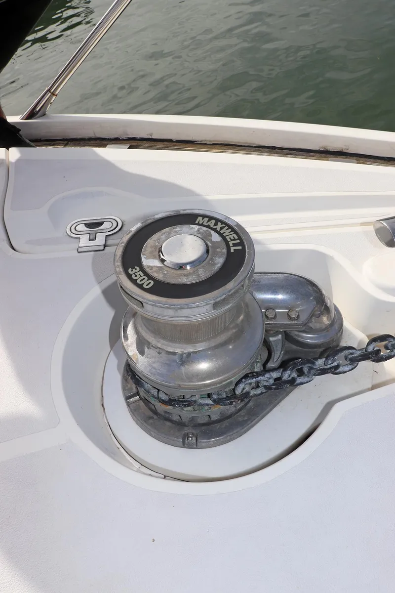 Slide: The Image of Modern electric cooktop with four burners on a Sunseeker Predator 74 yacht, 2000 model. - 76