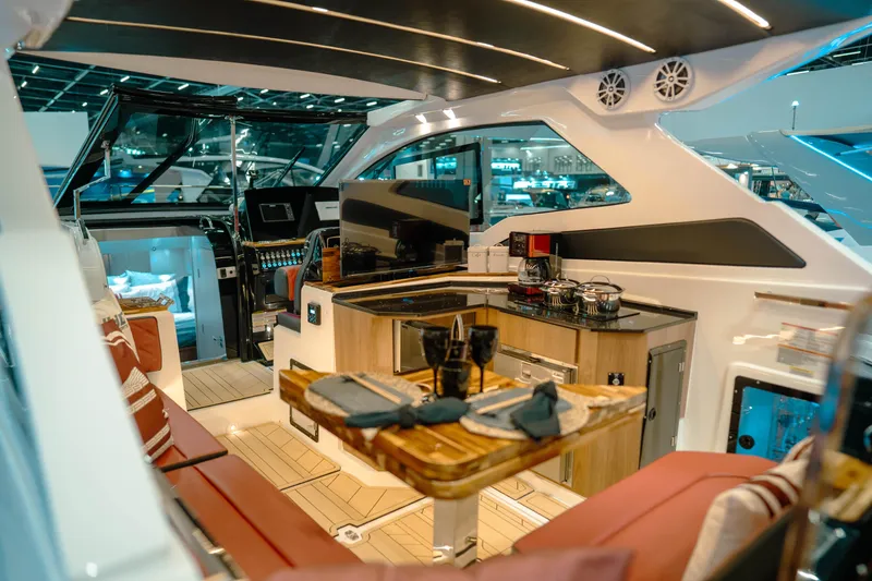 Slide: The Image of Luxurious interior of 2025 NHD 365 HT PLUS yacht with modern amenities and elegant design. - 11