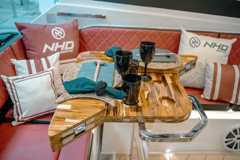 Slide: The Image of Luxurious interior of NHD 365 HT PLUS 2025 yacht with elegant dining setup. - 15