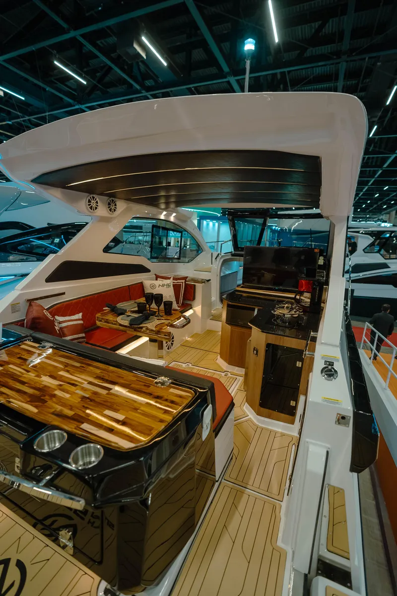 Slide: The Image of Luxury interior of 2025 NHD 365 HT PLUS yacht with modern amenities and sleek design. - 23