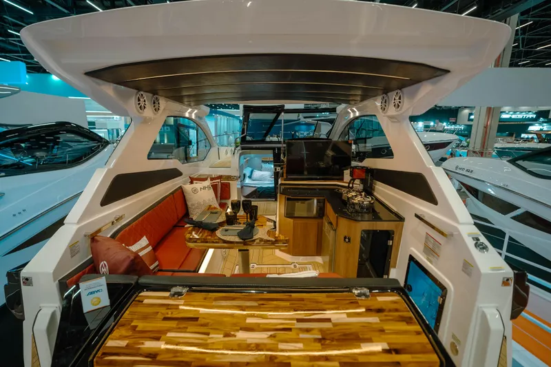 Slide: The Image of Luxurious interior of 2025 NHD 365 HT PLUS yacht with modern amenities and stylish design. - 25