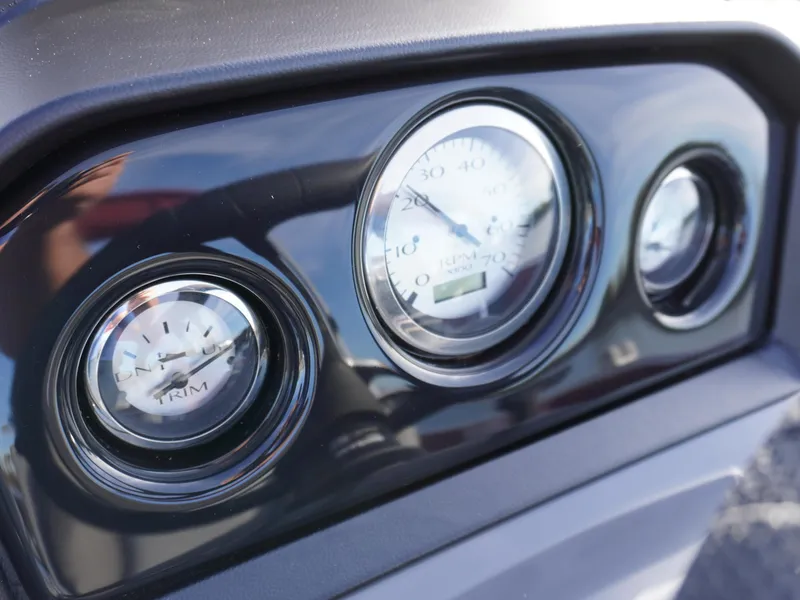Slide: The Image of Dashboard gauges of 2025 Bennington 22 SVSB boat, close-up view. - 15
