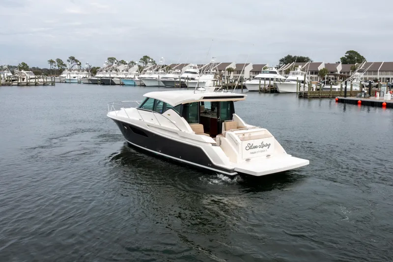 Slide: The Image of 2015 Tiara Yachts 44 Coupe- SILVER LINING- Transom - 26