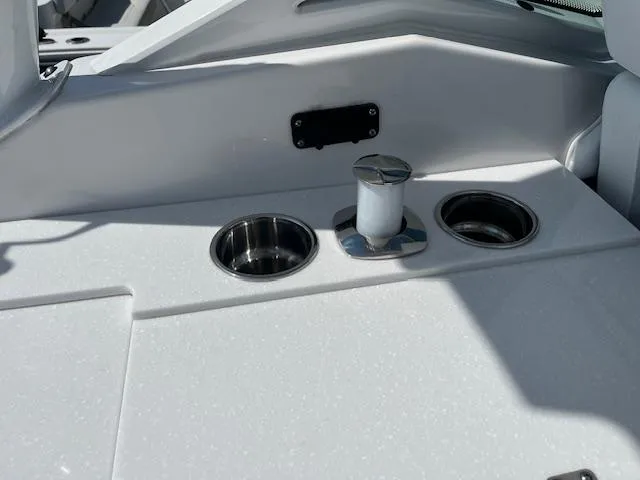 Slide: The Image of 2024 Blackfin 302 DC boat sink with stainless steel finish and modern design. - 27