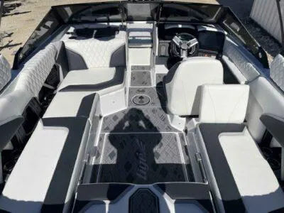 Slide: The Image of 2024 Tigé 22RZX boat interior with luxurious seating and modern design. - 10