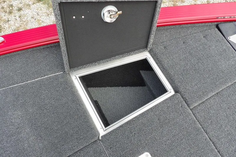 Slide: The Image of Open storage compartment on 2025 Lund 2075 Pro-V Bass XS boat deck. - 46