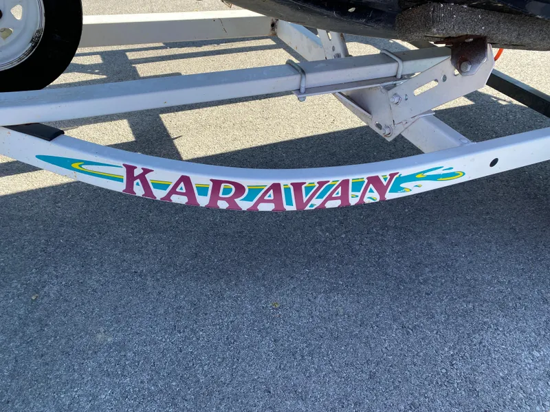 Slide: The Image of Trailer with "Karavan" logo for 2007 Kawasaki STX-12F jet ski. - 8