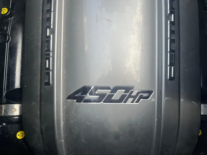 Slide: The Image of 2022 Centurion Ri230 engine cover displaying "450 HP" in bold lettering. - 15