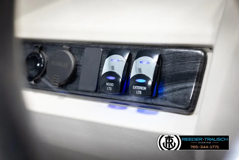 Slide: The Image of Control panel of 2021 Avalon LSZ VRB with mood and exterior light switches. - 29