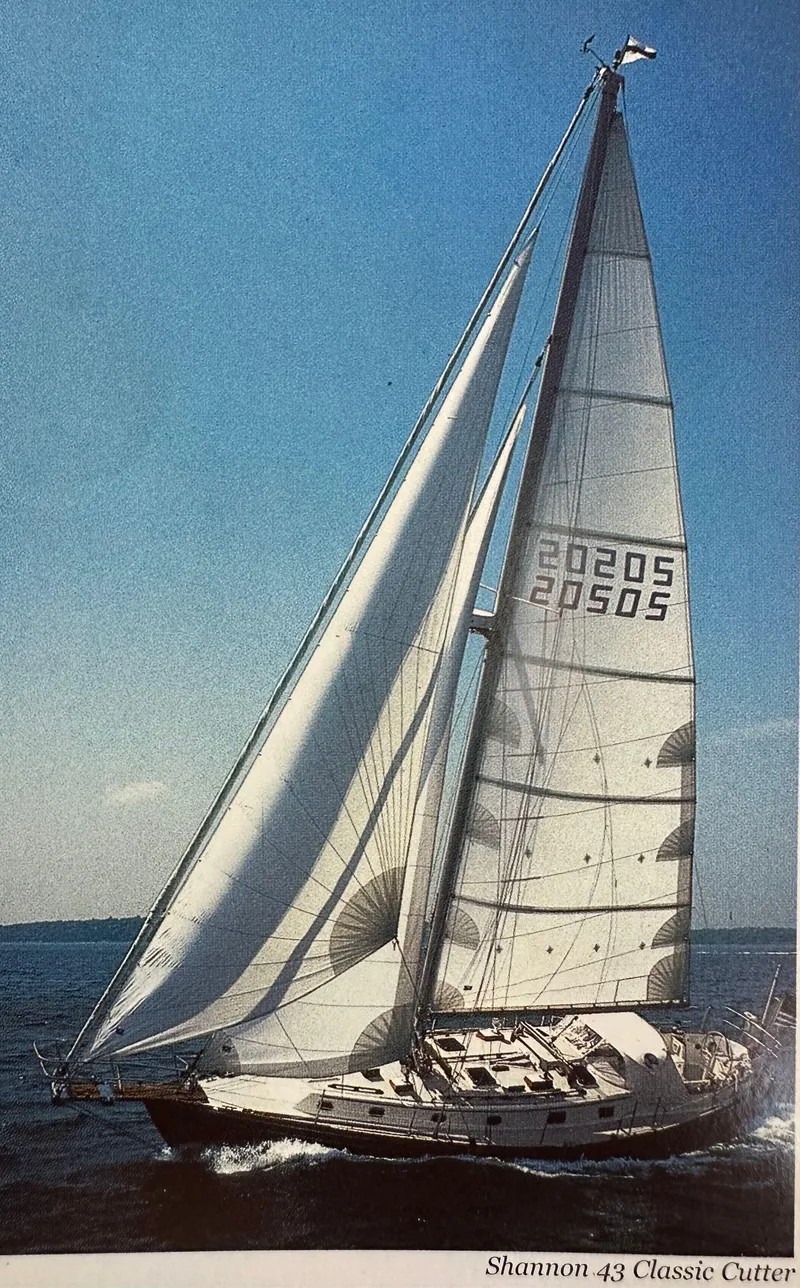 Slide: The Image of Sailing yacht Shannon 43 Classic Cutter, 1985 model, cruising on open sea. - 4