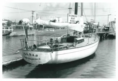 Slide: The Image of 1962 Cheoy Lee Custom sailboat docked at Richmond Boat Works, San Francisco. - 45