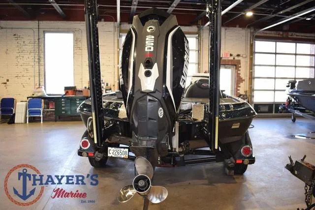 Slide: The Image of 2011 Ranger Z520C boat in a garage at Thayer's Marine. - 36