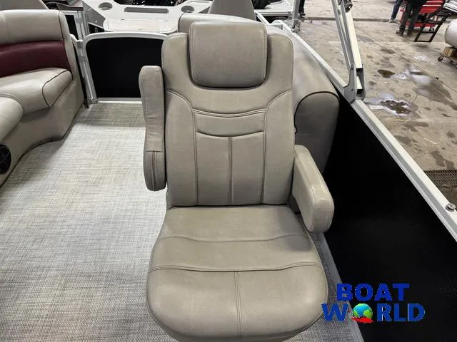 Slide: The Image of 2019 Premier Alante 240 DL boat seat with gray upholstery and armrests. - 44