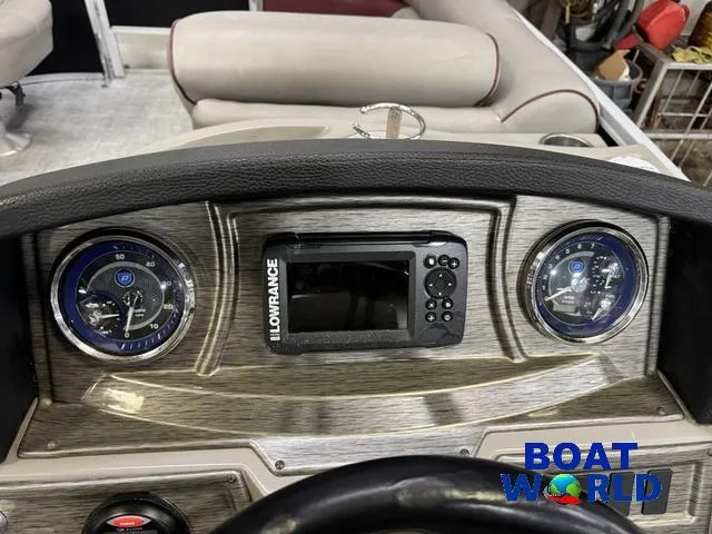 Slide: The Image of Dashboard of 2019 Premier Alante 240 DL with Lowrance display and gauges. - 48
