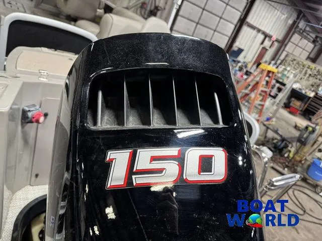 Slide: The Image of Outboard motor with "150" label on a 2019 Premier Alante 240 DL boat. - 7