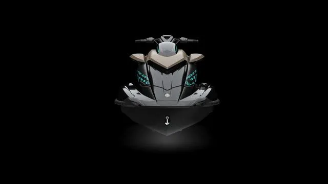 Slide: The Image of 2025 Yamaha Waverunner GP SVHO with Audio, front view, sleek design, illuminated accents. - 7