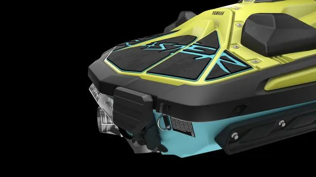 Slide: The Image of 2025 Yamaha Waverunner Jetblaster, vibrant design, close-up view, black background. - 18