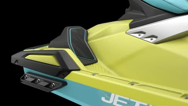 Slide: The Image of 2025 Yamaha Waverunner Jetblaster, sleek design, vibrant yellow and blue color scheme. - 21