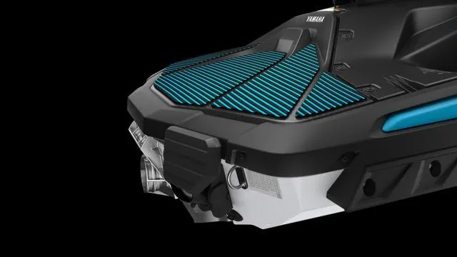 Slide: The Image of 2025 Yamaha Waverunner Jetblaster, sleek design, black and blue accents, close-up view. - 15
