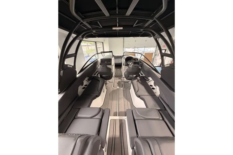 Slide: The Image of 2025 Hurricane Sundeck SD 2600 OB interior with sleek seating and modern design. - 23