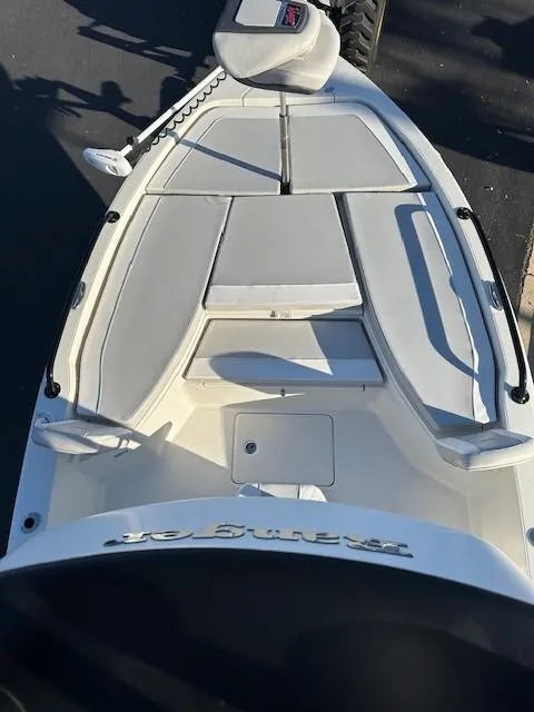 Slide: The Image of 2023 Ranger 2510 Bay boat deck, featuring sleek design and modern amenities. - 10