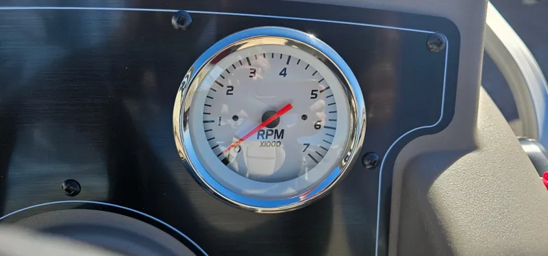 Slide: The Image of Tachometer of 2025 Sun Tracker Bass Buggy 16 XL Select, displaying RPM gauge. - 10