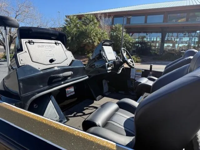 Slide: The Image of 2025 Nitro Z19 Pro boat interior with sleek seating and modern dashboard design. - 7