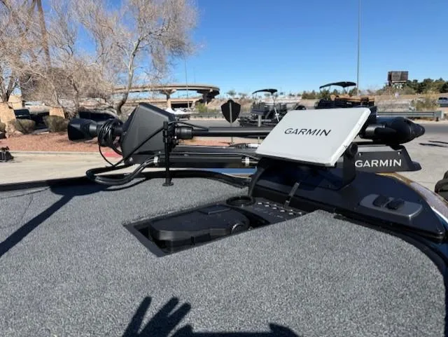 Slide: The Image of 2025 Nitro Z19 Pro boat with Garmin navigation system on deck. - 9