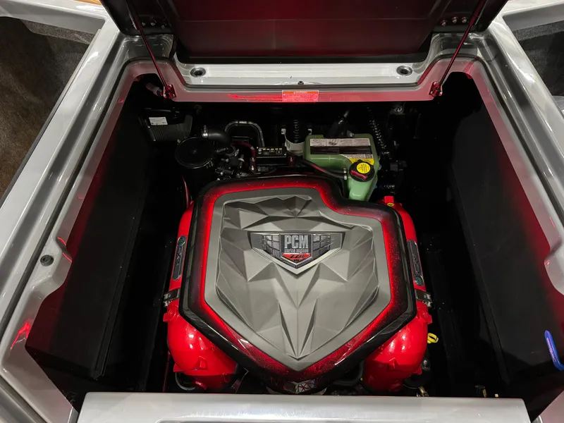 Slide: The Image of 2025 Nautique Super Air Nautique G23 engine compartment with PCM engine. - 29