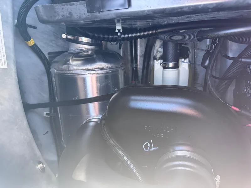 Slide: The Image of Engine compartment of a 2023 Yamaha WaveRunner FX Cruiser H/O, showcasing internal components. - 11