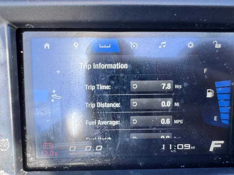 Slide: The Image of Dashboard of 2023 Yamaha WaveRunner FX Cruiser H/O showing trip information. - 12