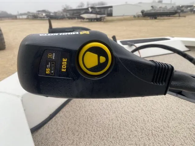 Slide: The Image of Close-up of Minn Kota Edge trolling motor on 2024 G3 Sportsman 1710 boat. - 10