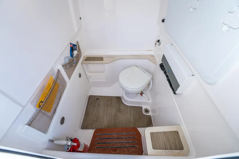 Slide: The Image of Close-up of a speaker on a 2019 Everglades 273CC boat interior. - 47