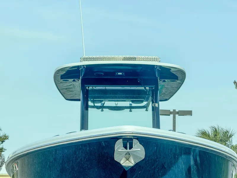 Slide: The Image of Electrical system of a 2019 Everglades 273CC boat, featuring batteries and wiring. - 51