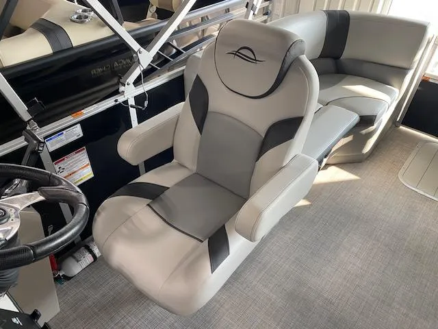 Slide: The Image of Luxurious seating in 2025 SunCatcher Select 320 RC boat interior. - 5