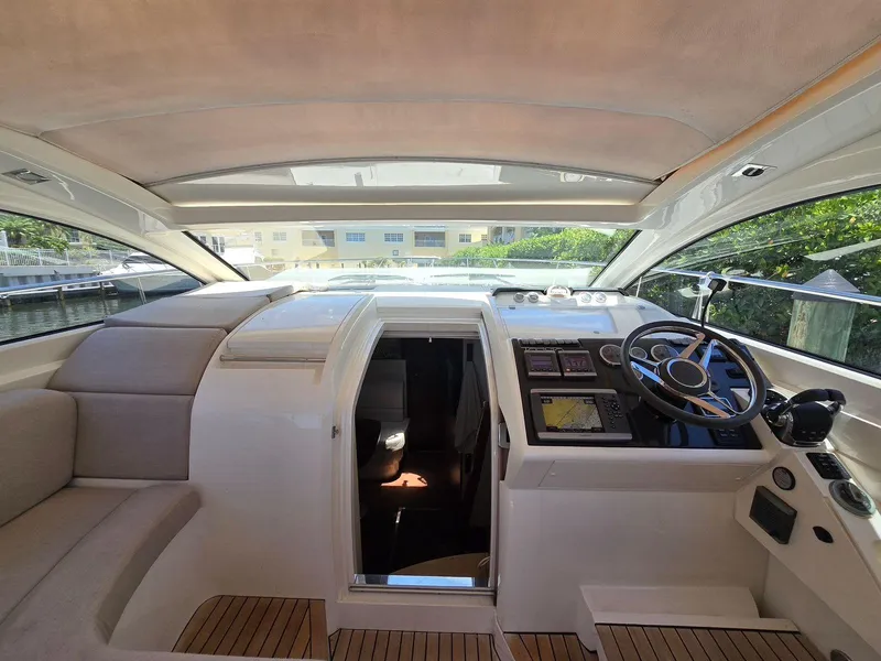 Slide: The Image of 2013 Fairline Targa 38 Open yacht interior with helm and seating area. - 21