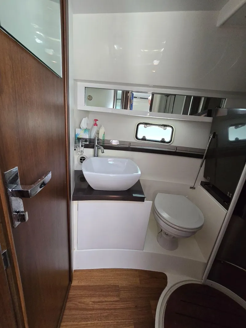 Slide: The Image of 2013 Fairline Targa 38 Open yacht bathroom with modern sink and toilet. - 27