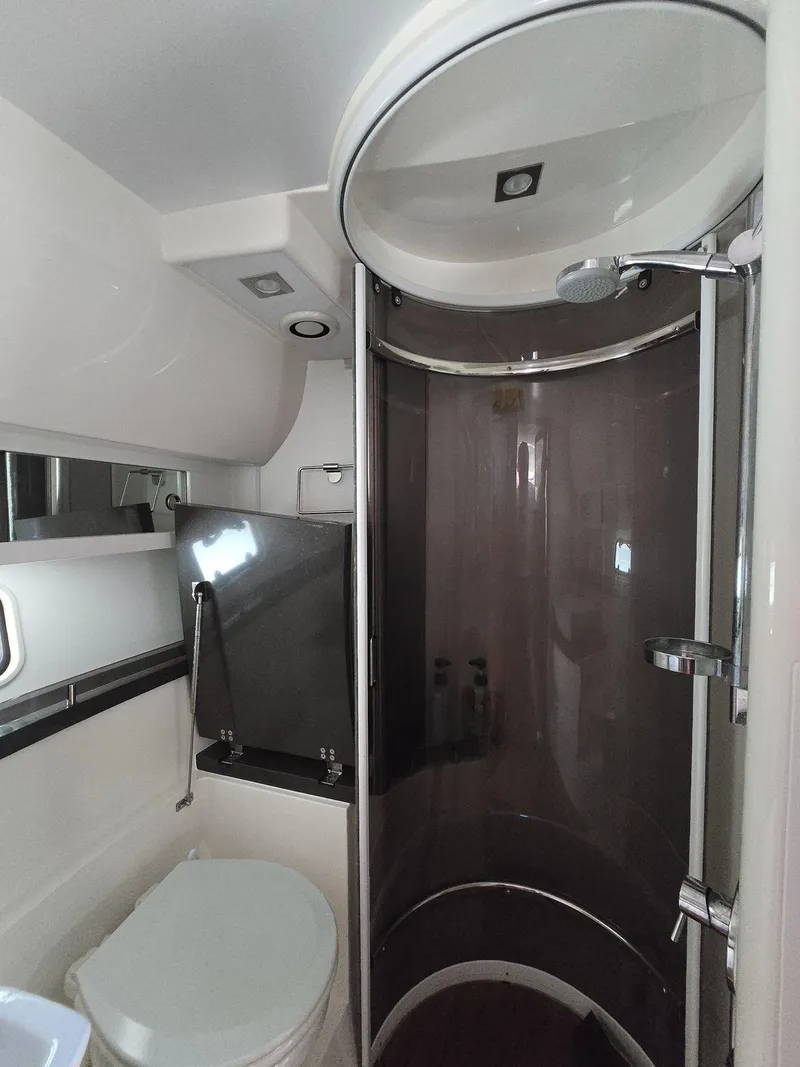 Slide: The Image of 2013 Fairline Targa 38 Open bathroom with modern shower and toilet. - 30