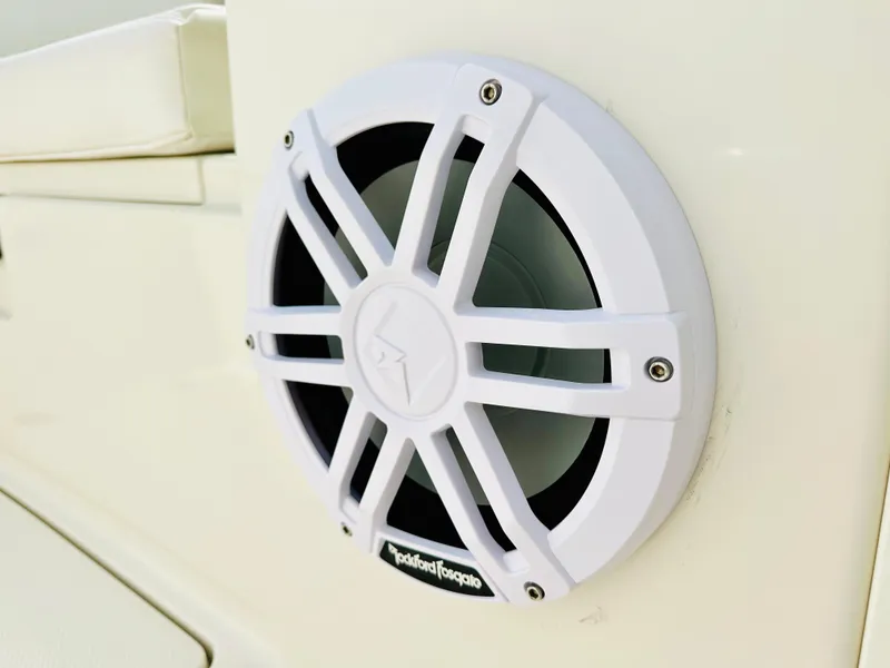 Slide: The Image of Close-up of a Rockford Fosgate speaker on a 2014 Sailfish 275 DC boat. - 15
