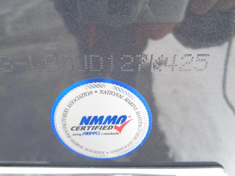 Slide: The Image of NMMA certified sticker on 2025 Lund 1650 Rebel XL Tiller boat. - 19